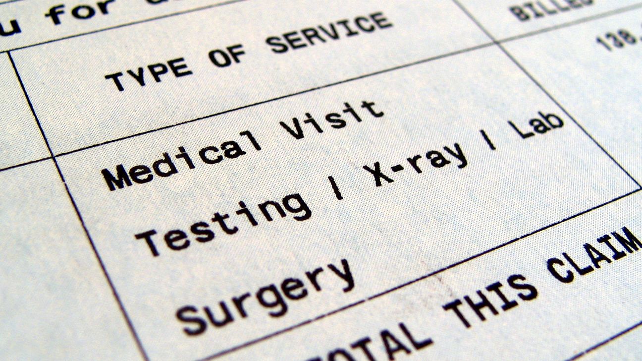 A close up of a medical bill.