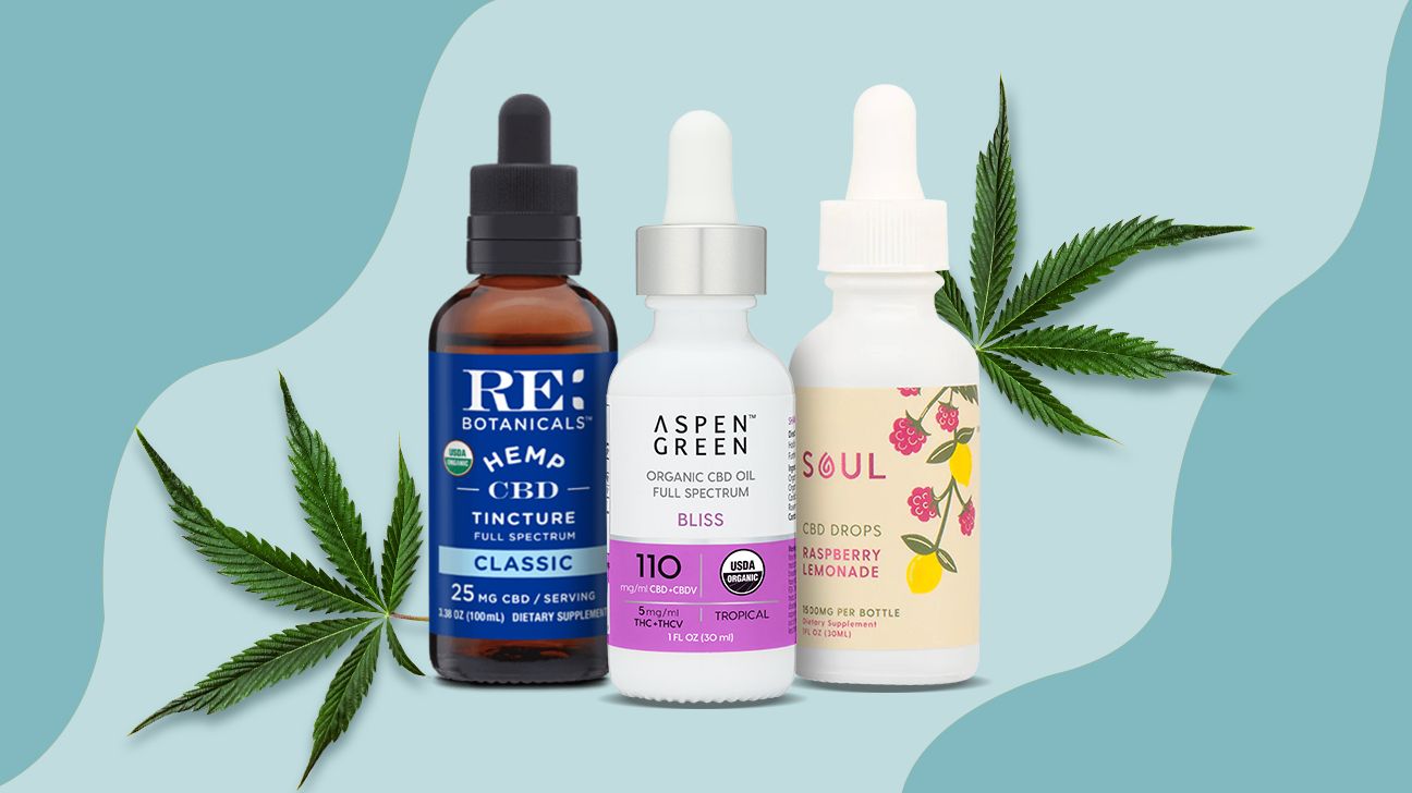 a collage of three CBD tinctures selected for inflammation