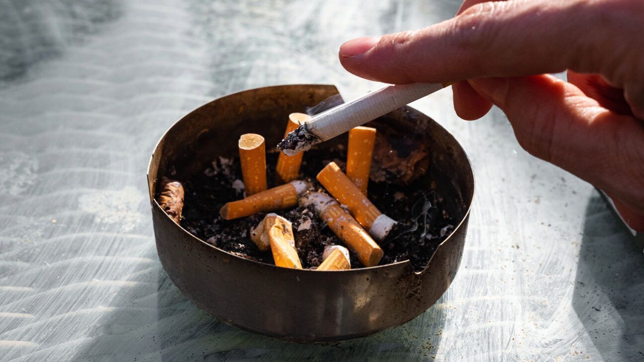 Cigarettes in an ashtray.