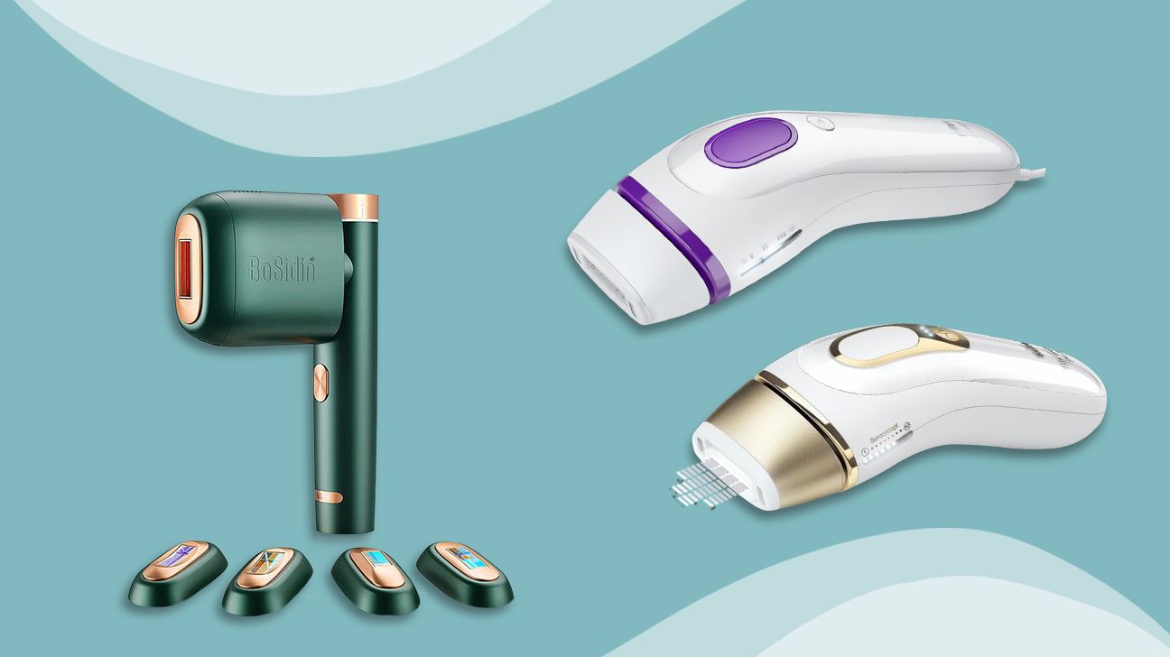 a collage of home laser hair removal devices