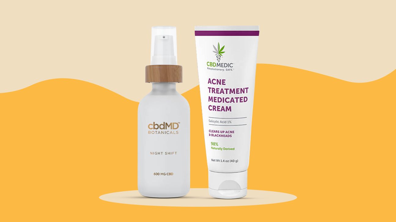 two topical CBD products for acne by cbdMD and CBDmedic