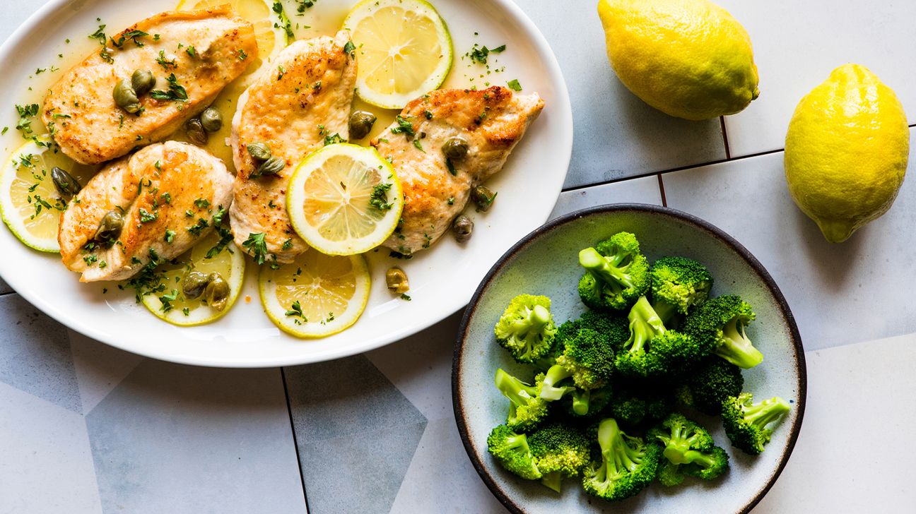 Baked chicken and broccoli