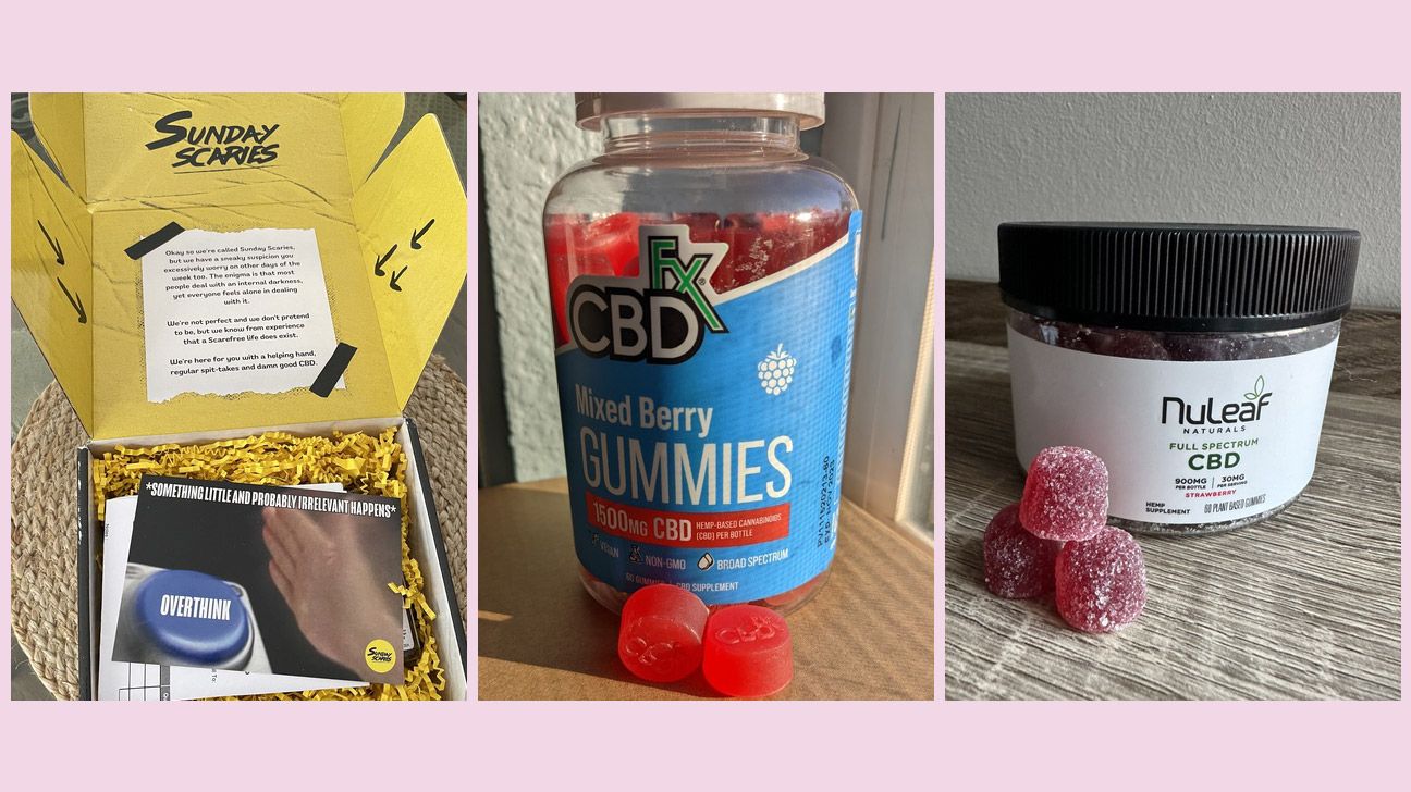 collage of three strong CBD gummies that Healthline tested
