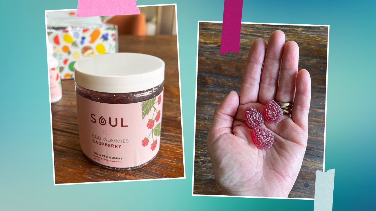 Soul CBD sakızları ve konteynerinin yakından görünümü