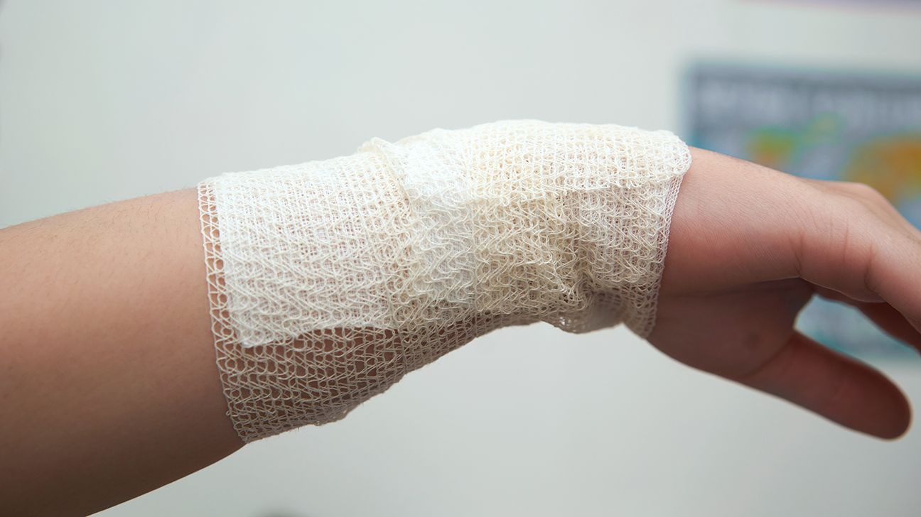 bandaged arm and wrist with burn injury-1