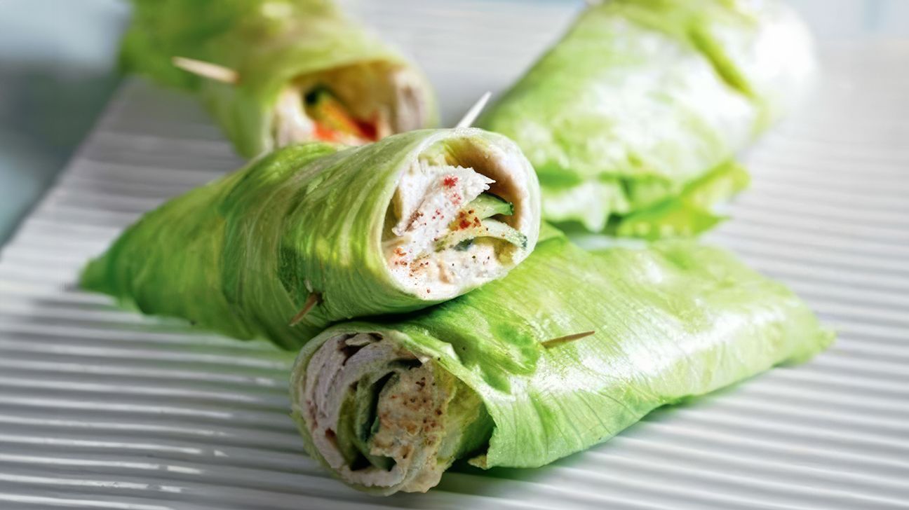 Chicken lettuce wraps with sunflower butter