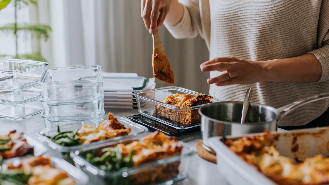 Healthy cooking on kitchen island