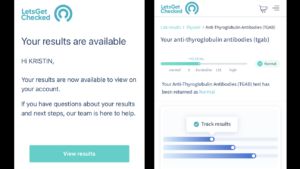 LetsGetChecked thyroid test results.