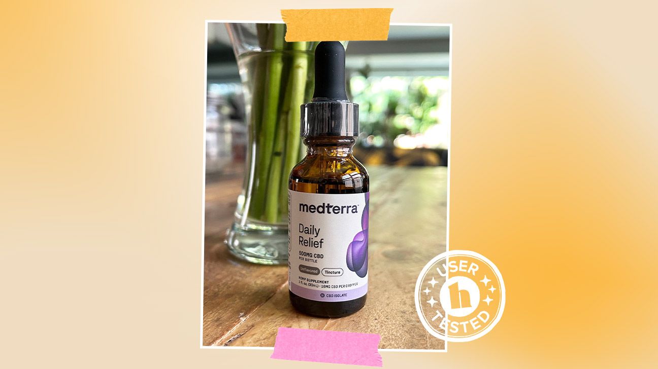 A Healthline tester's photo of Medterra Daily Relief Oil