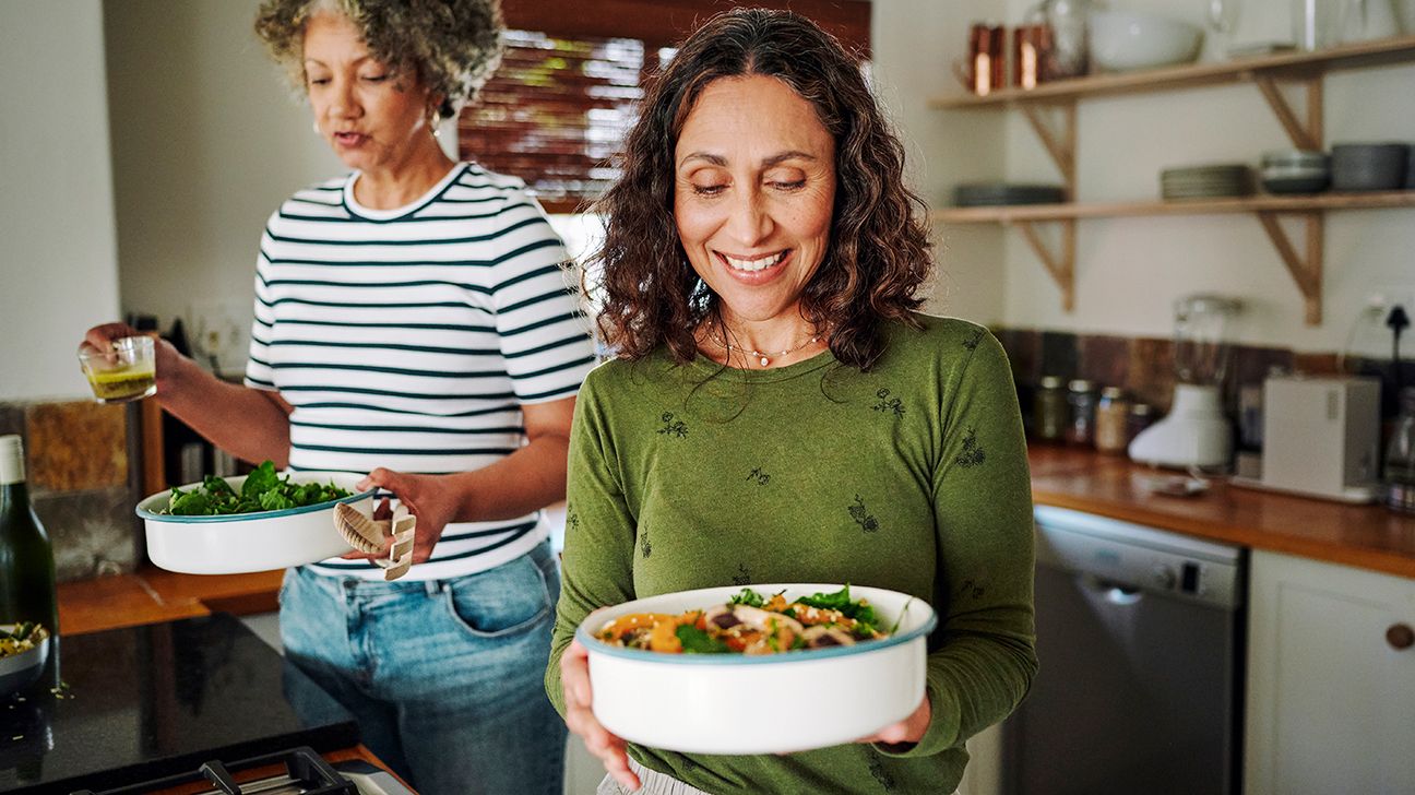 Women cooking a meal together