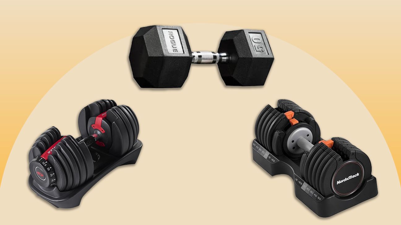 Three dumbbells