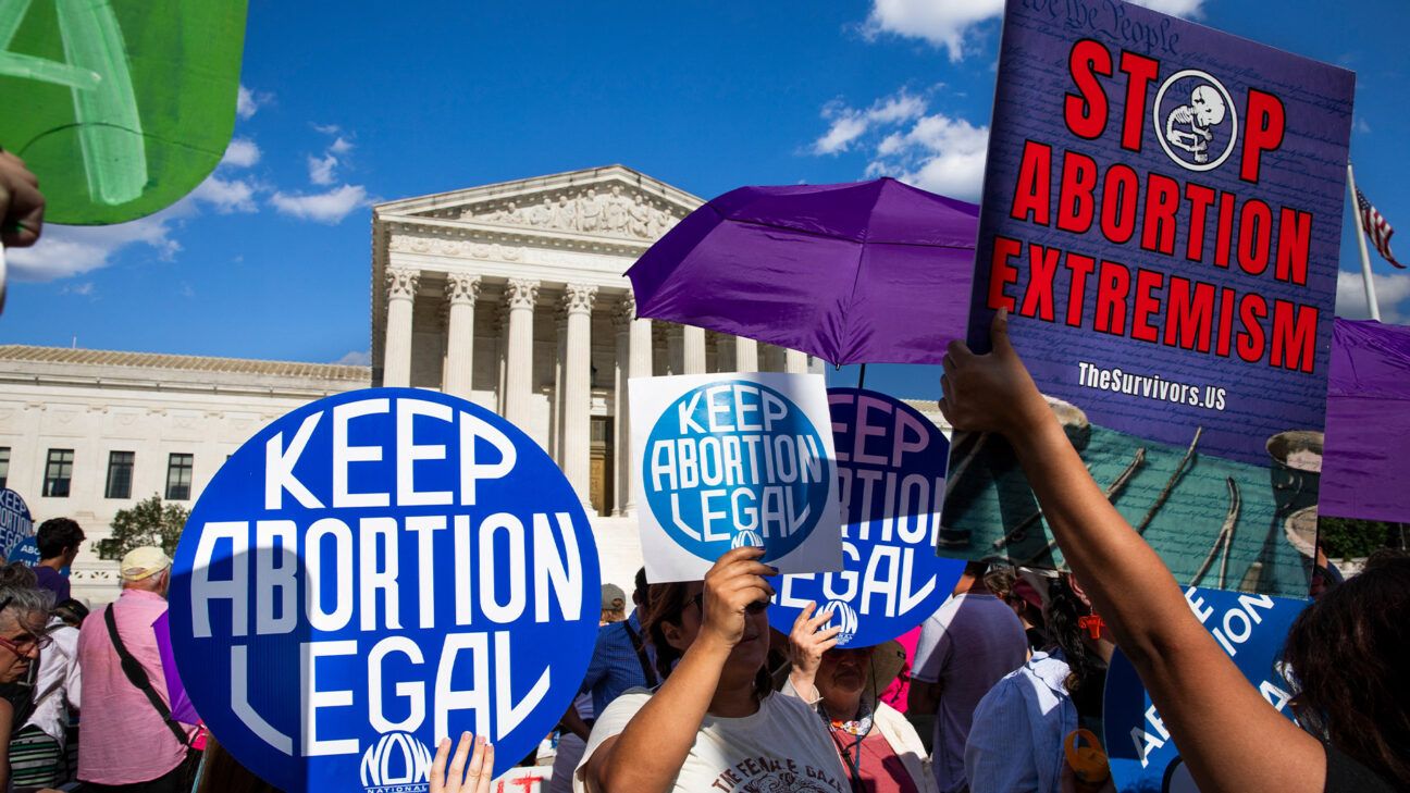 Protesters supporting reproductive rights outside the U.S. capitol.