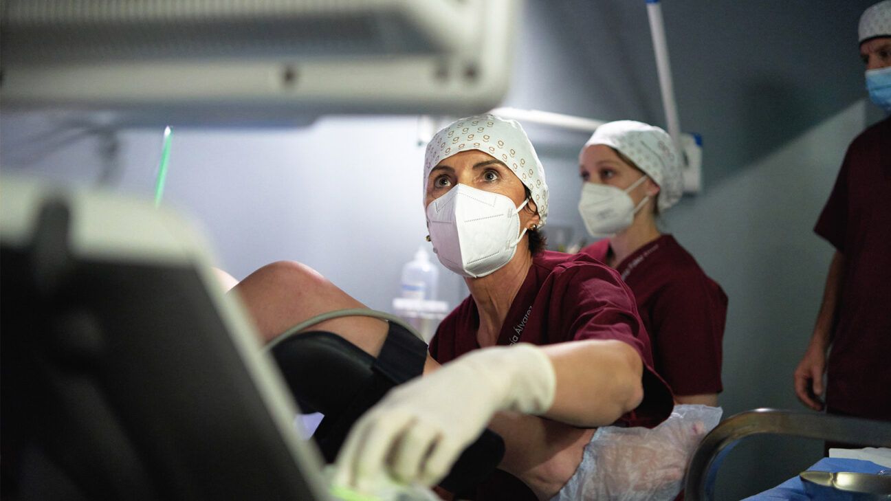 A female doctor working in an IVF clinic.