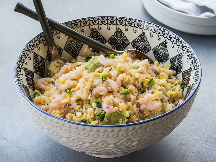 Shrimp Salad with Quinoa, Corn, and Avocado