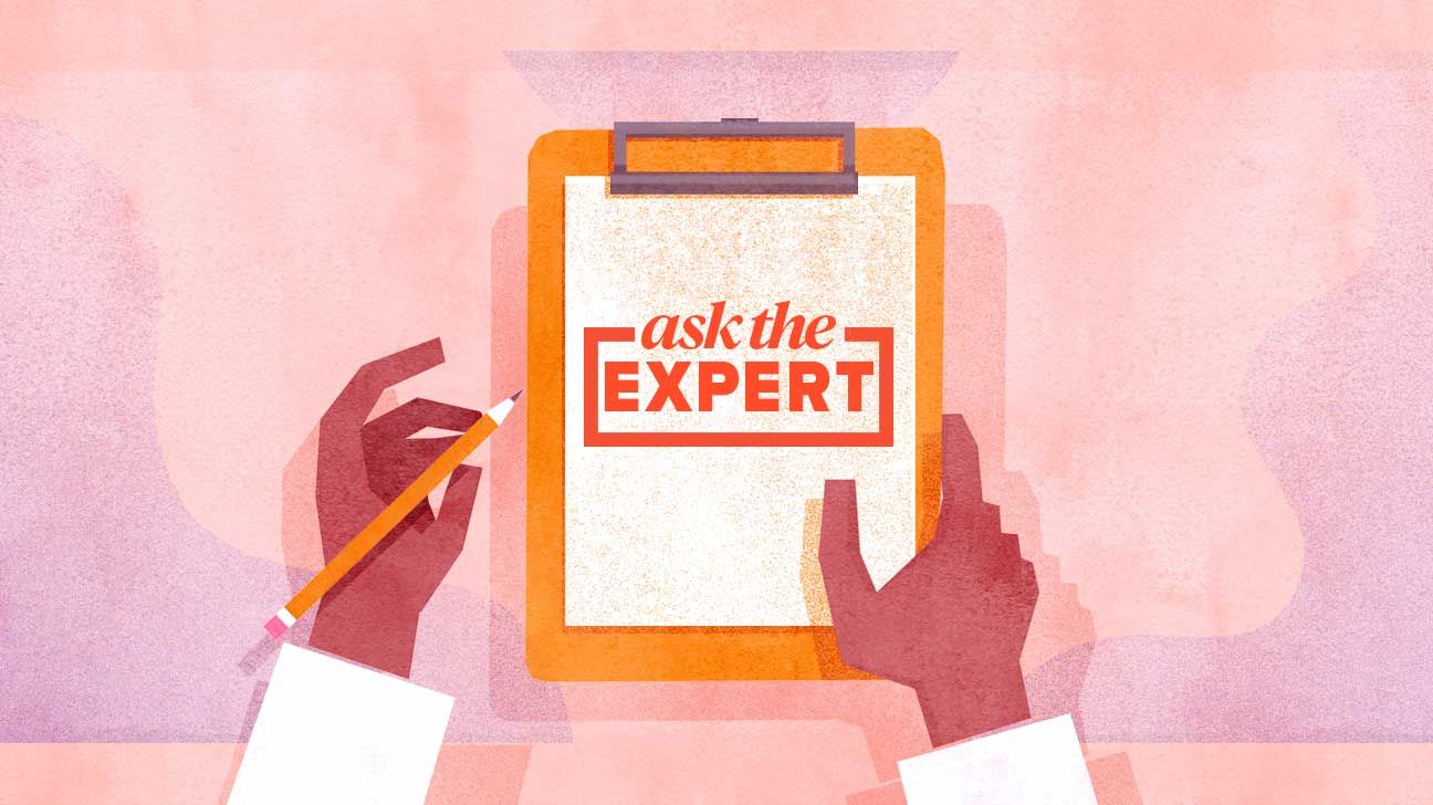 An illustration of a clipboard with the text "ask the expert"