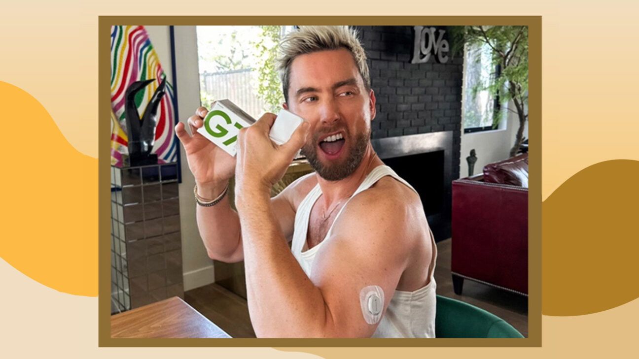 Lance Bass with continuous glucose monitor