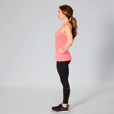 Woman doing flamingo stand exercise