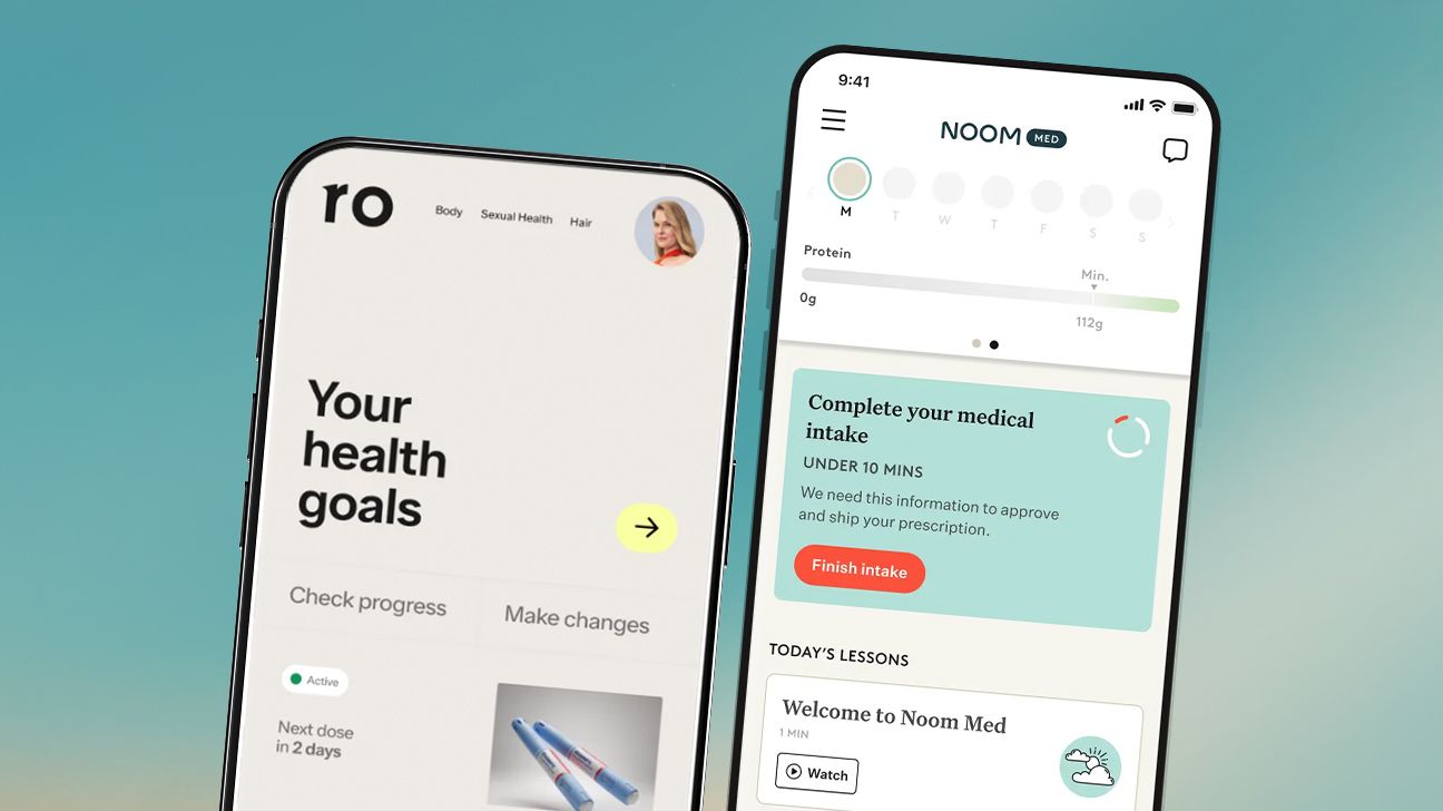 Phone screen showing Noom and Ro