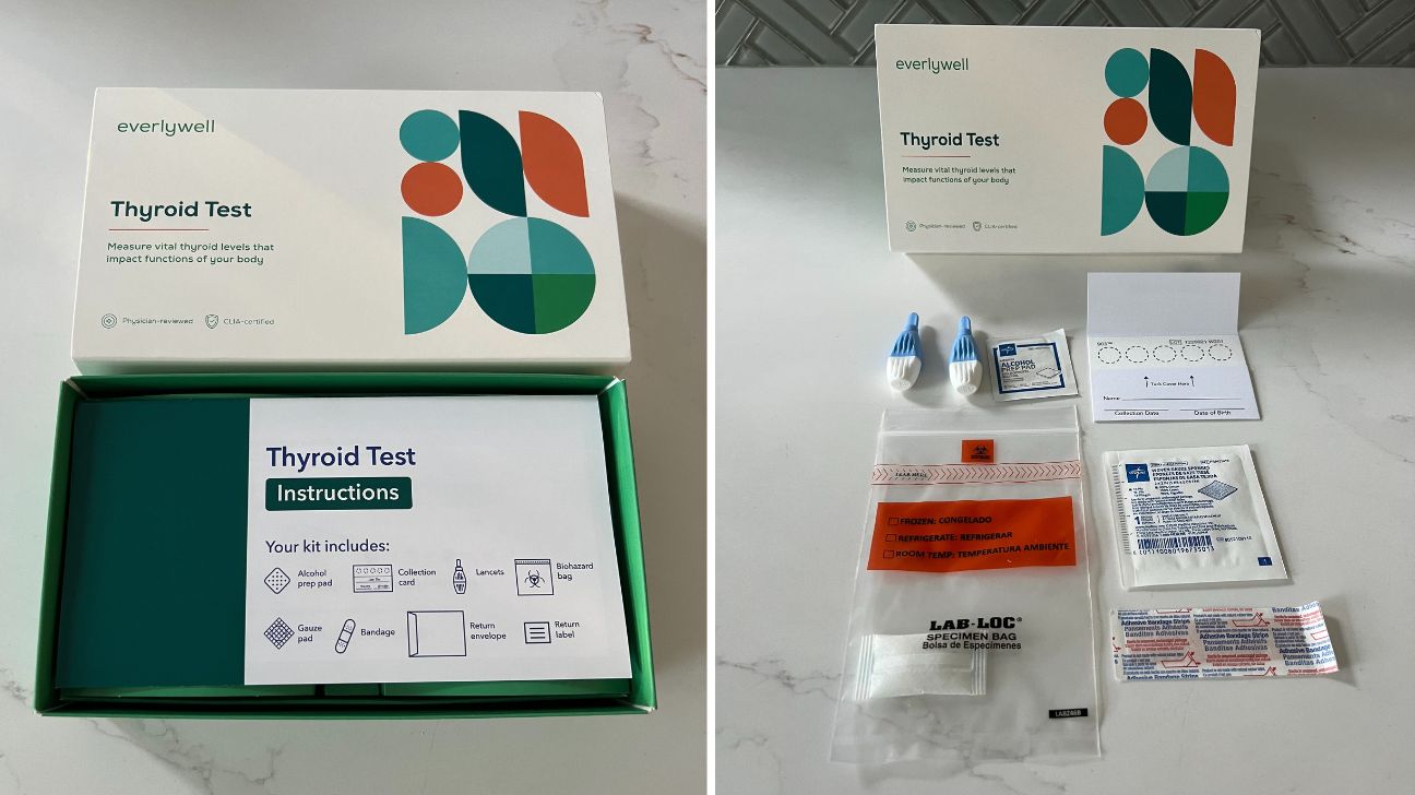 Review images from trying Everlywell Thyroid test kit