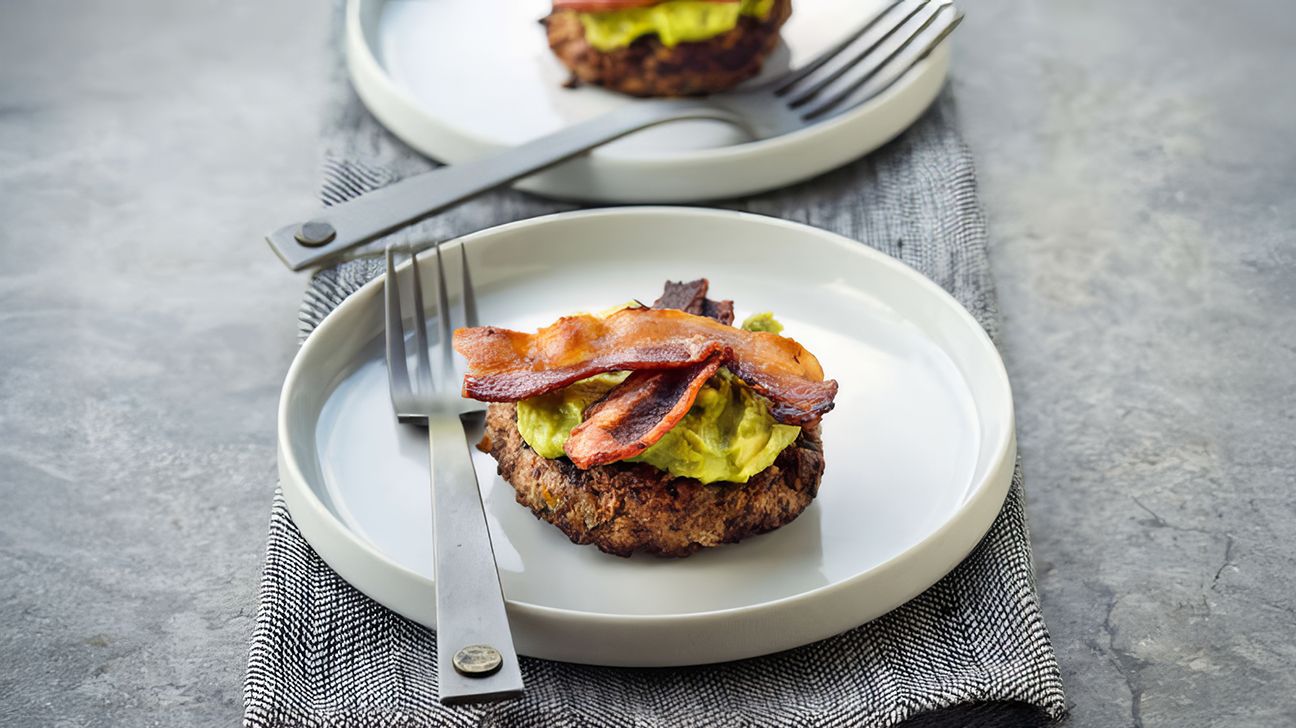 Breakfast turkey burger with avocado