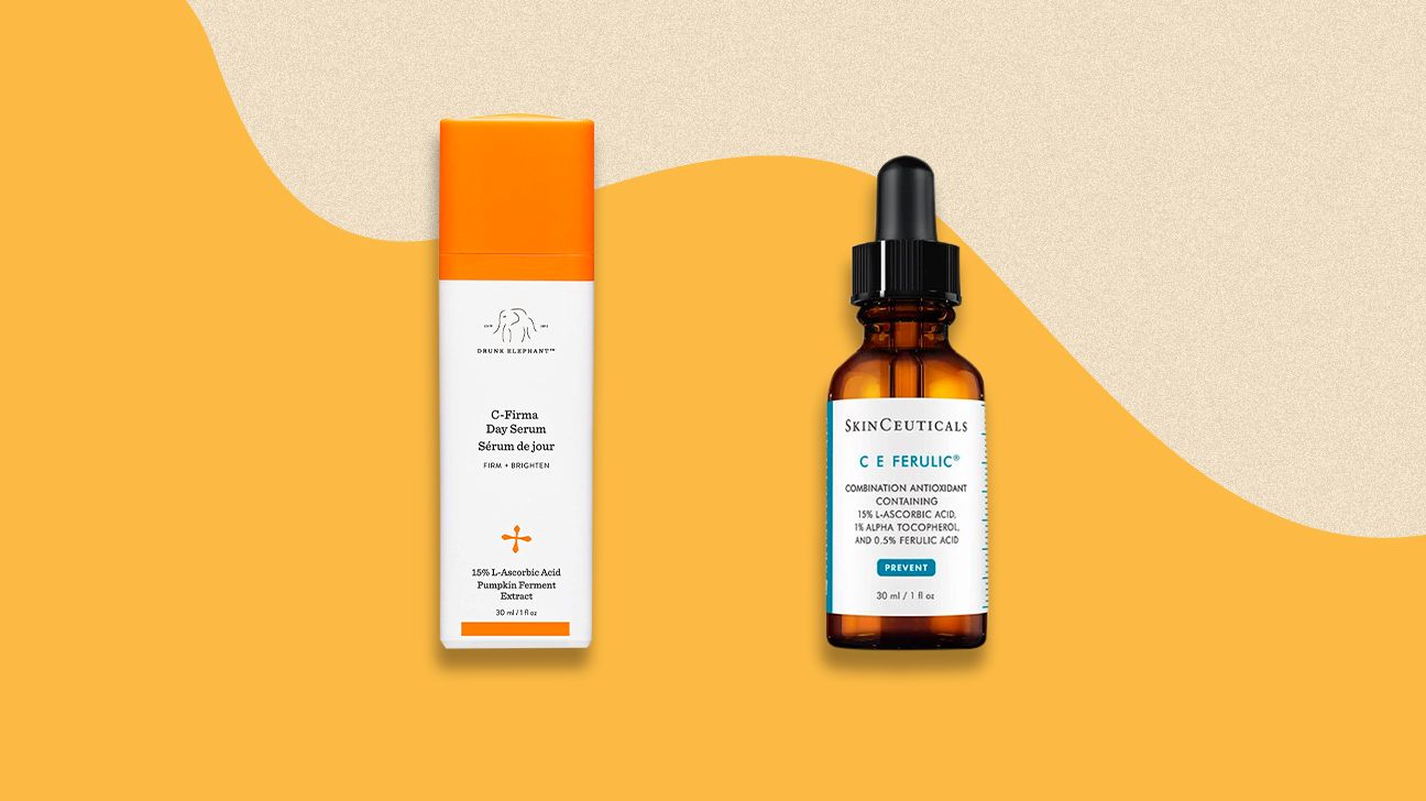 two popular vitamin C serums by Drunk Elephant and Skin Ceuticals