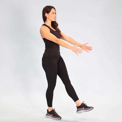 female performing single leg squat