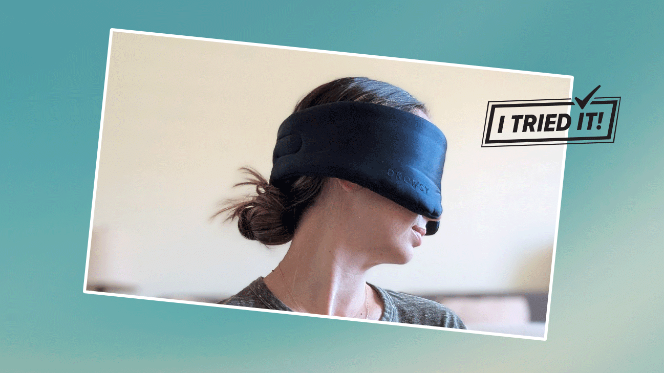 GIF showing how Drowsy Sleep Mask fits