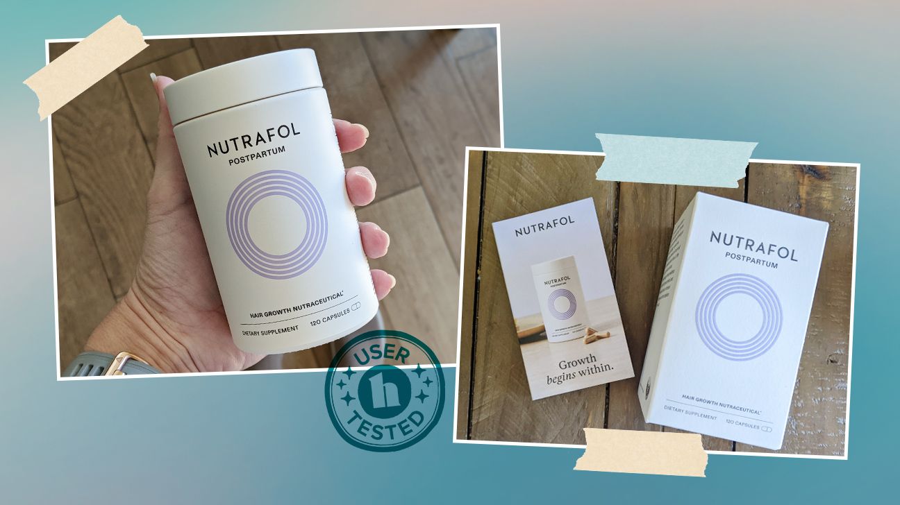 Tester images of Nutrafol postpartum capsules