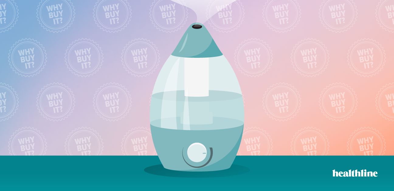 illustration of humidifier on a color gradient background