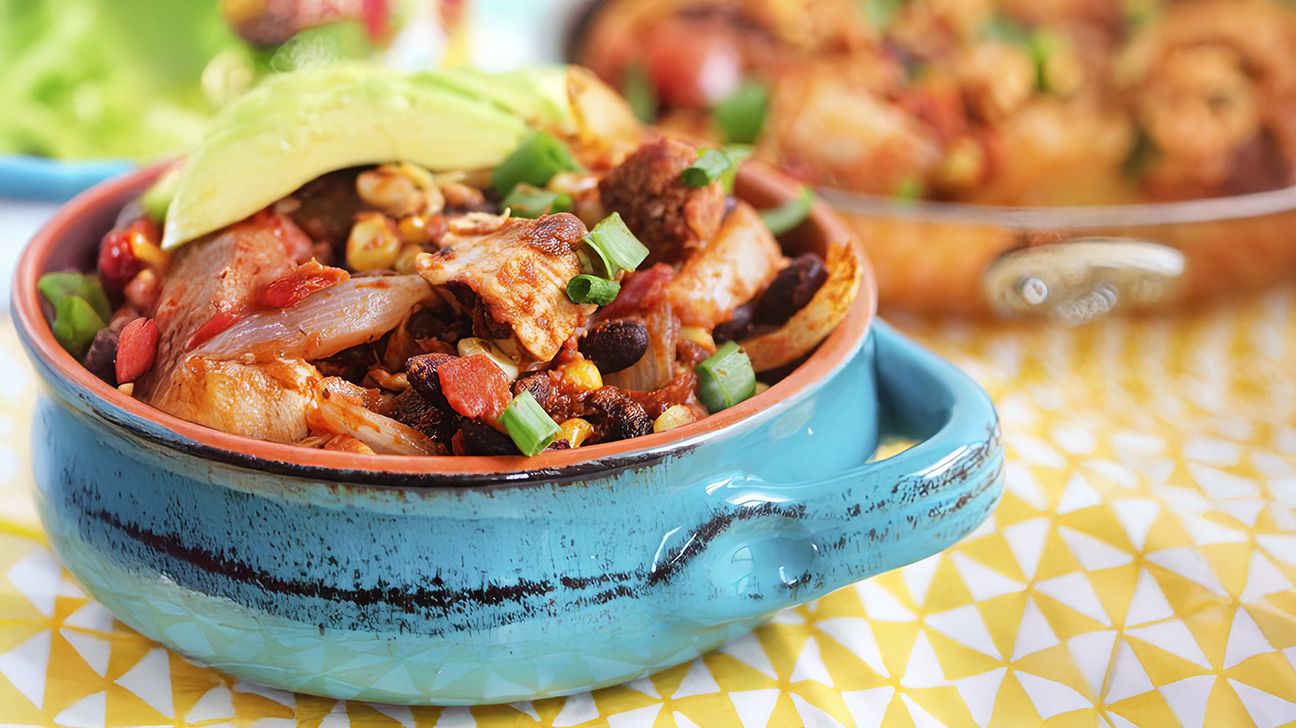 Chicken, sausage, and black bean skillet