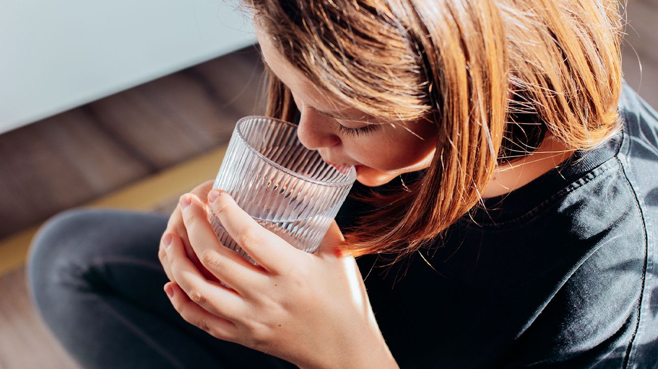 girl drinks water