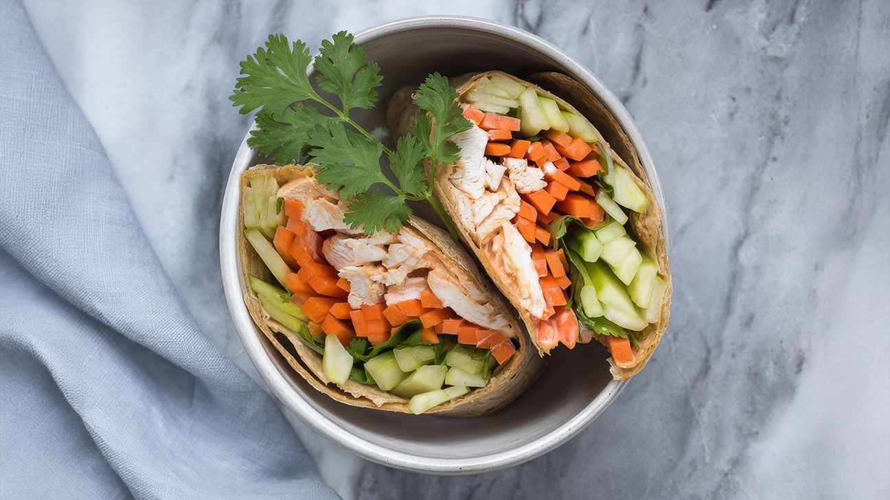Thai chicken wraps with quick pickles