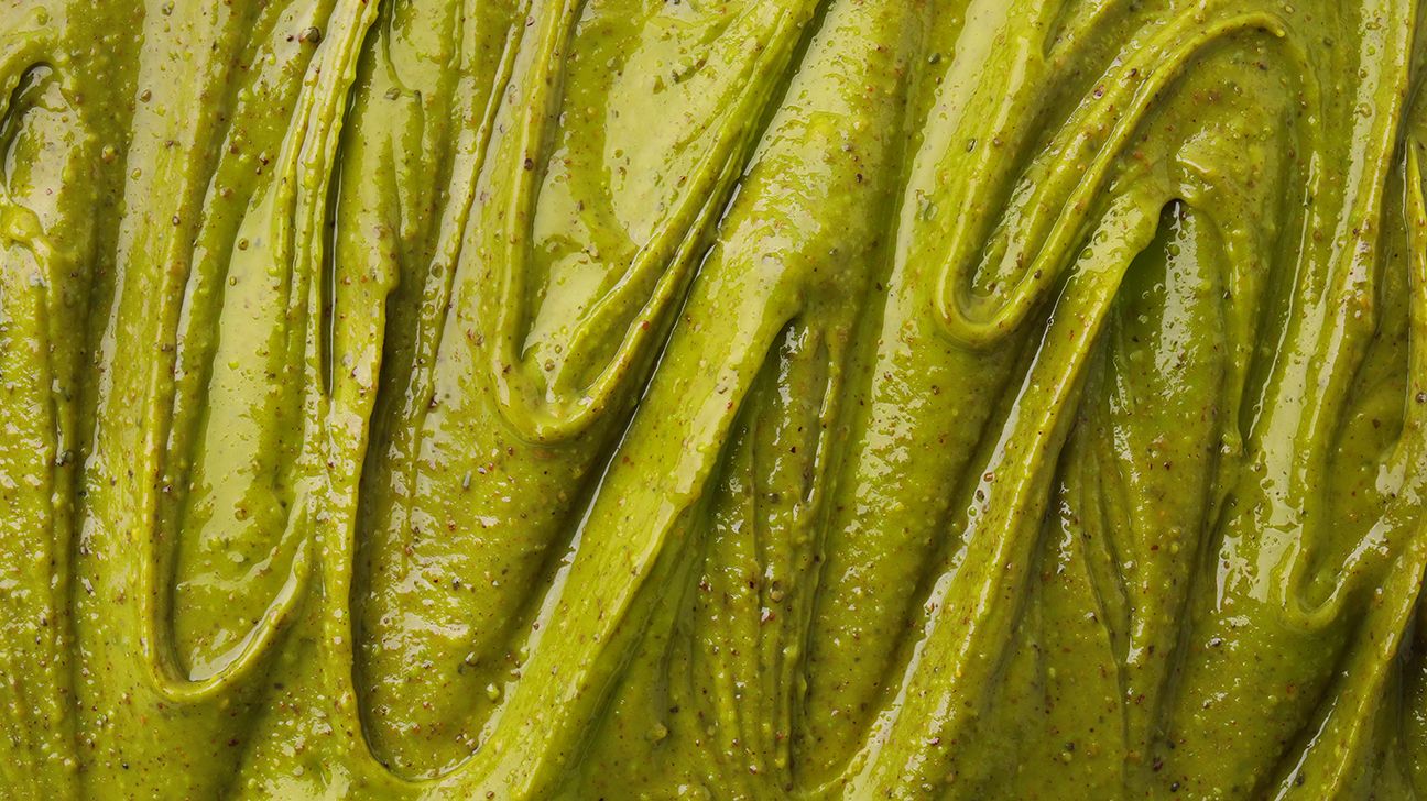Closeup of pistachio cream spread