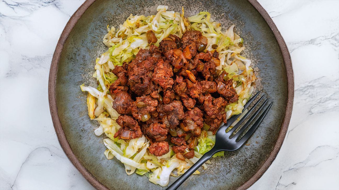 Sloppy joe with cabbage noodles