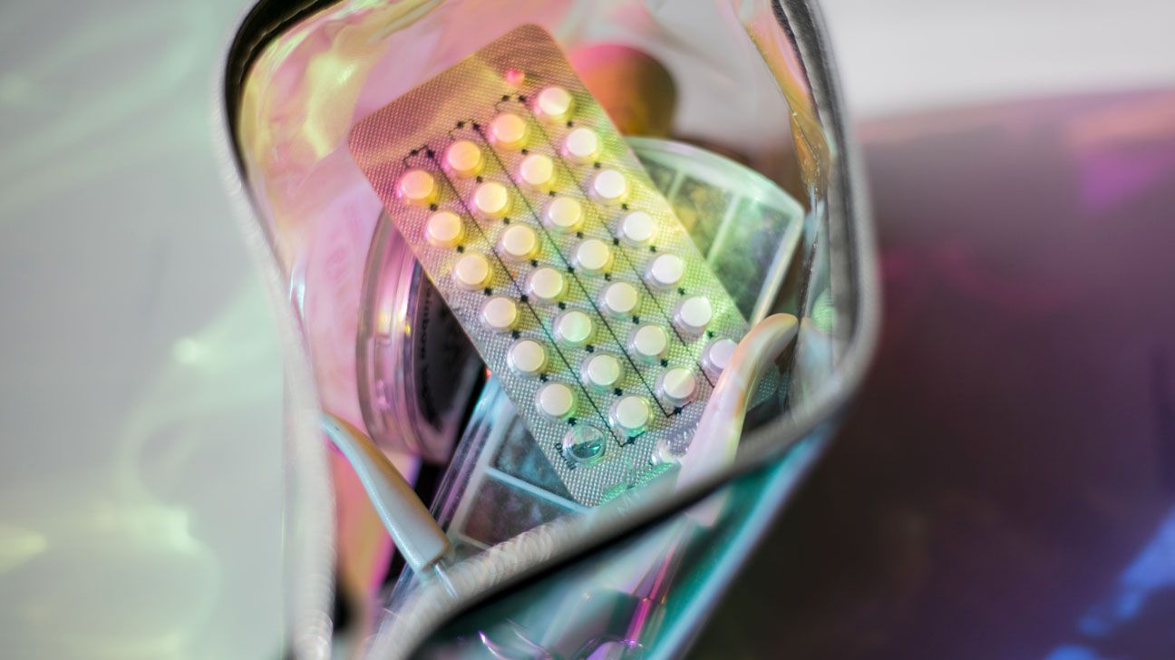 OTC birth control pills in a clear plastic bag