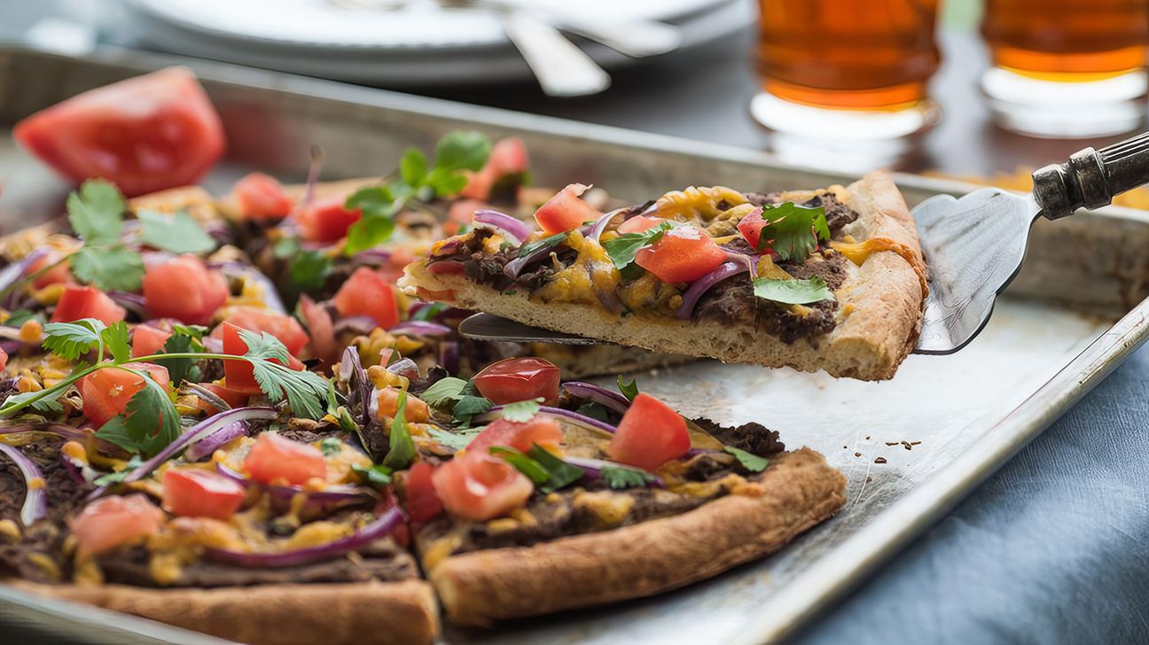 Black bean and veggie pizza