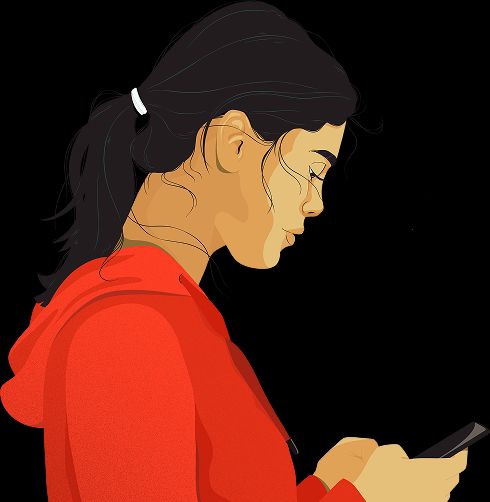 Woman looking at phone