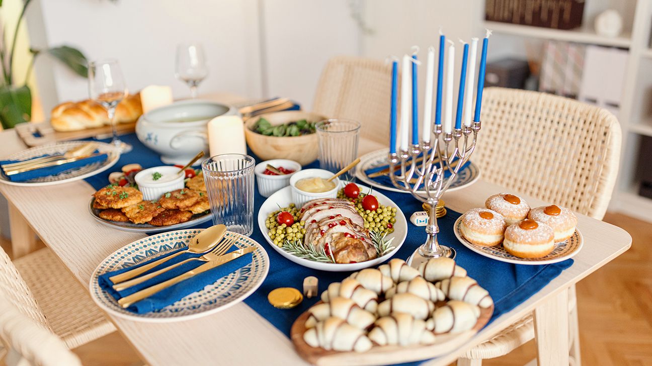 Hanukkah food table