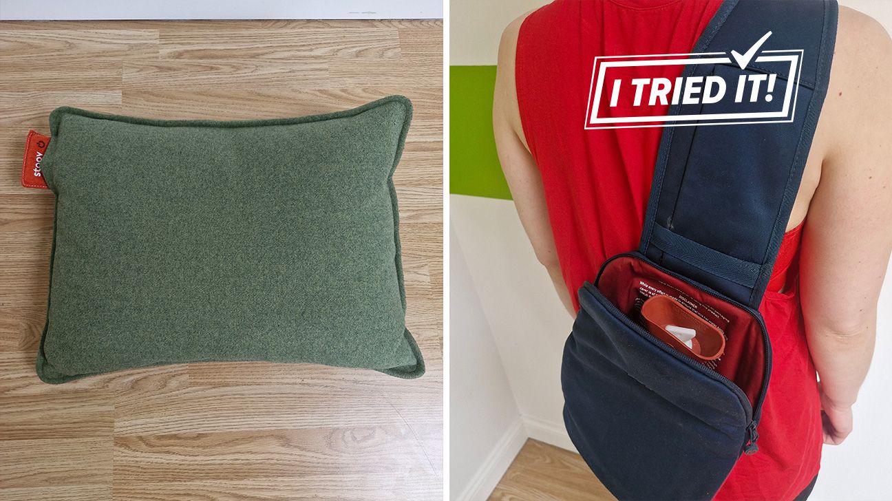 Heated cushion and wearable hot water bottle, photos by Alice Porter-McLaughlin