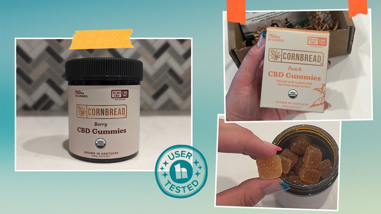 Three Cornbread Hemp gummy images from testing