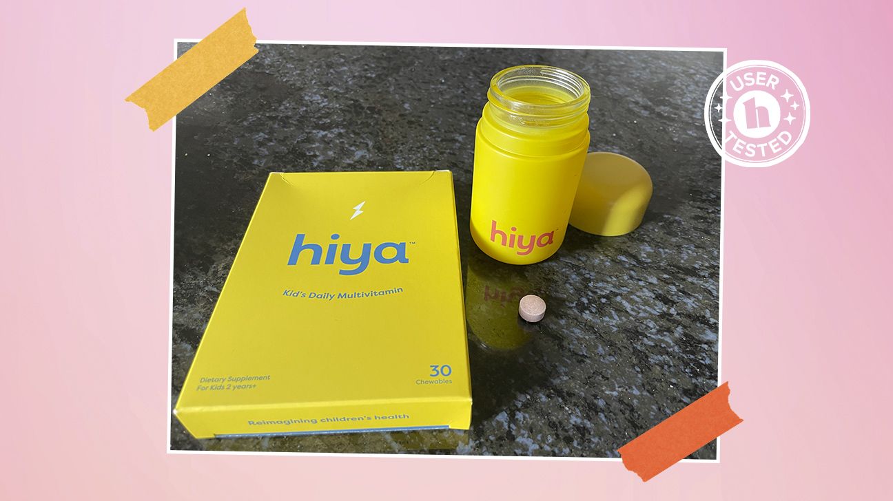 A photo of Hiya Kids Daily Multivitamins on a countertop, taken by our tester