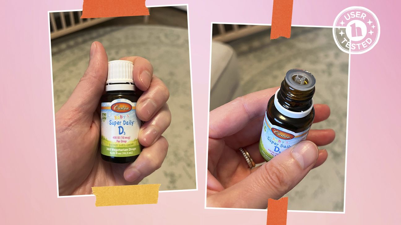 Two photos by our tester of the Carlson Labs Super Daily D3 bottle