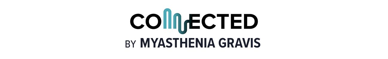 Logo reading "Connected by Myasthenia Gravis"