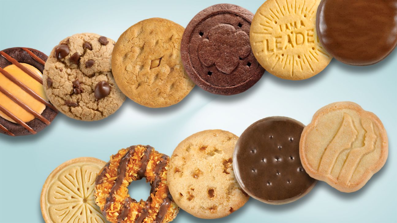 Rows of Girl Scout Cookies