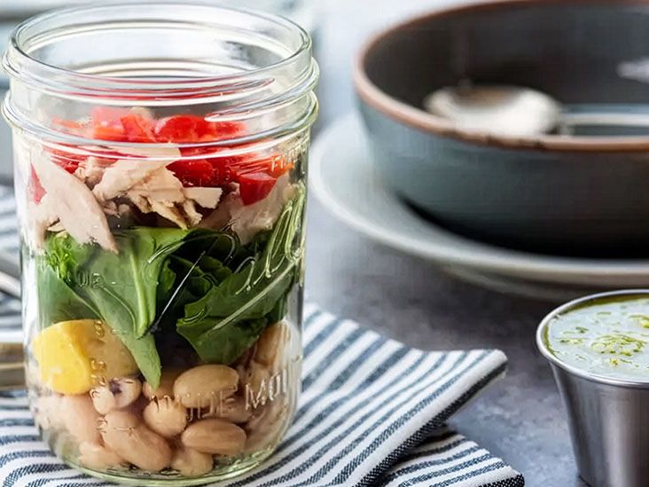 Mason Jar Chicken, Pesto, and Spinach Soup