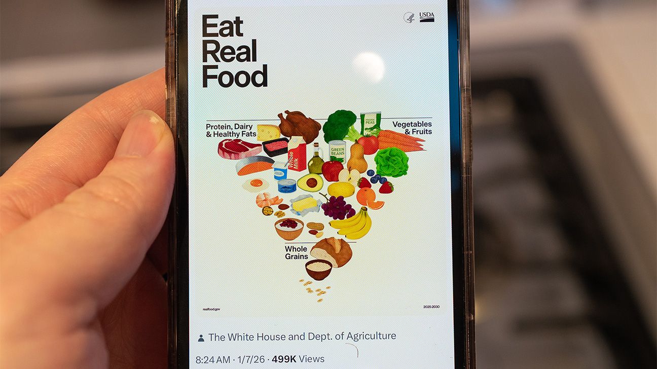 New inverted food pyramid on smartphone