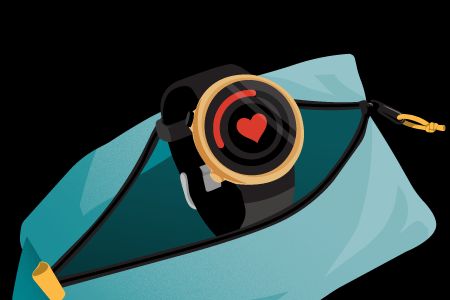 Illustration of a pouch with a smart watch