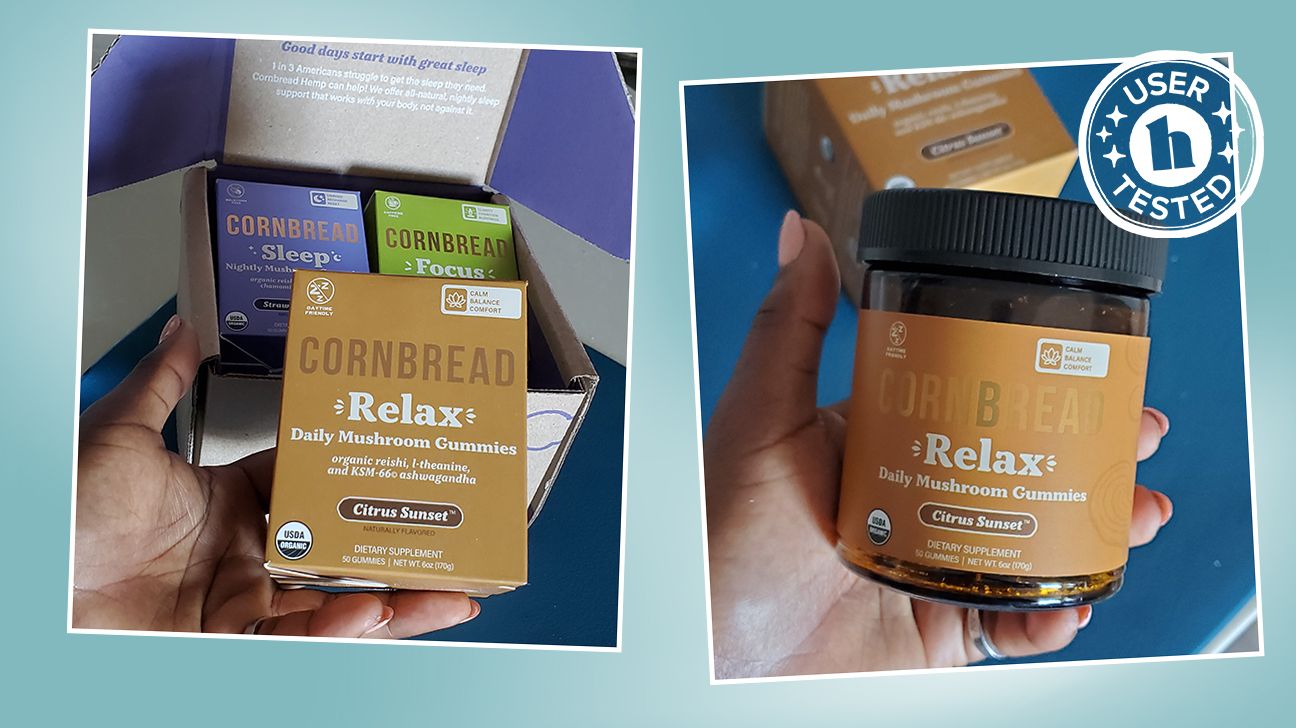 Tester images of Cornbread Mushroom Gummies.