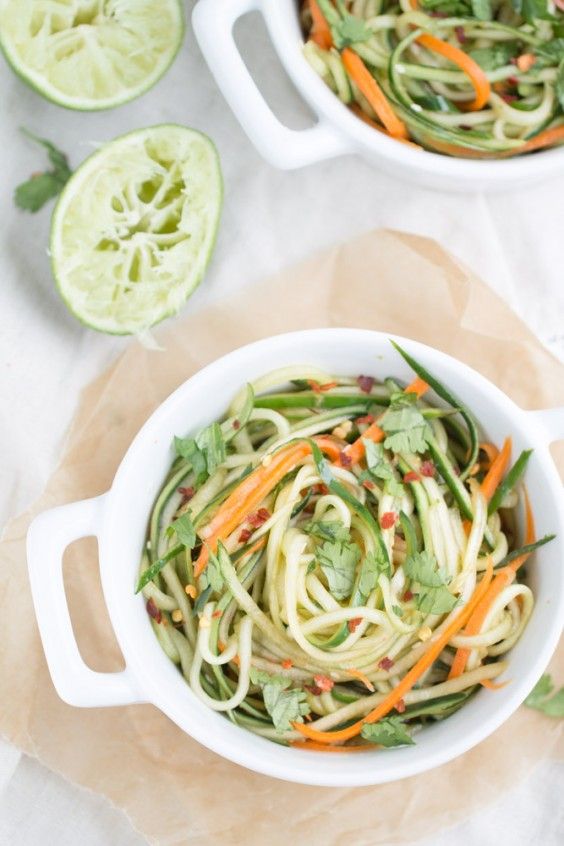 Cucumber Noodles and Spicy Sesame Soy Dressing