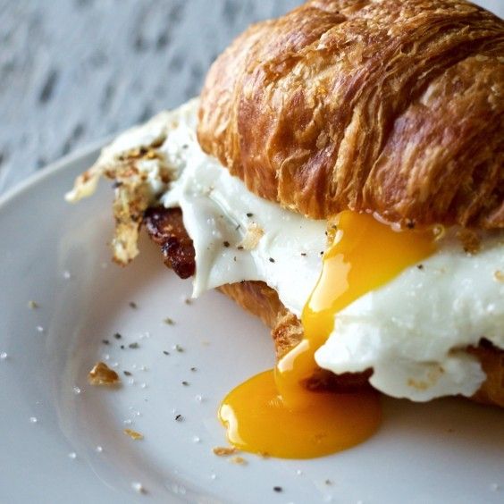 1. Bacon and Egg Croissant Sandwich